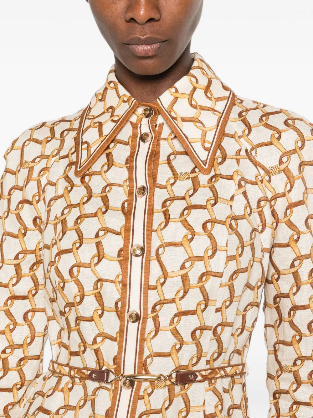 ZIMMERMANN Mini-jurk met vlakken Beige