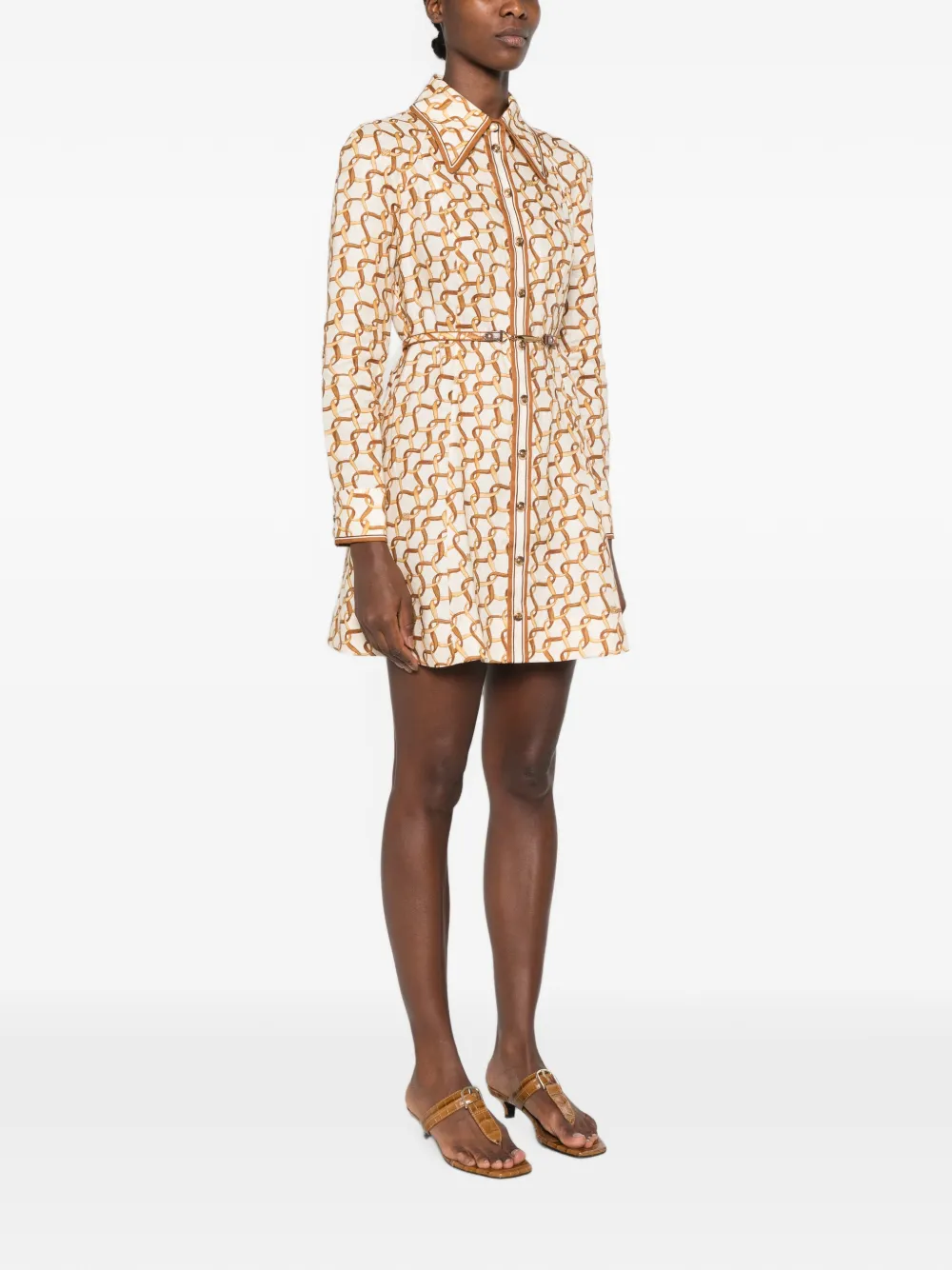 ZIMMERMANN Mini-jurk met vlakken Beige