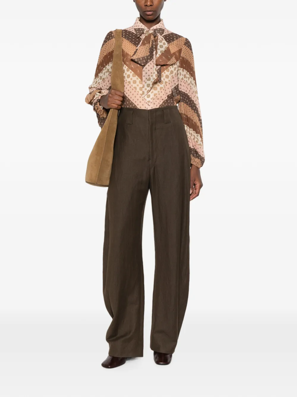 ZIMMERMANN Sunray blouse met kraag Beige