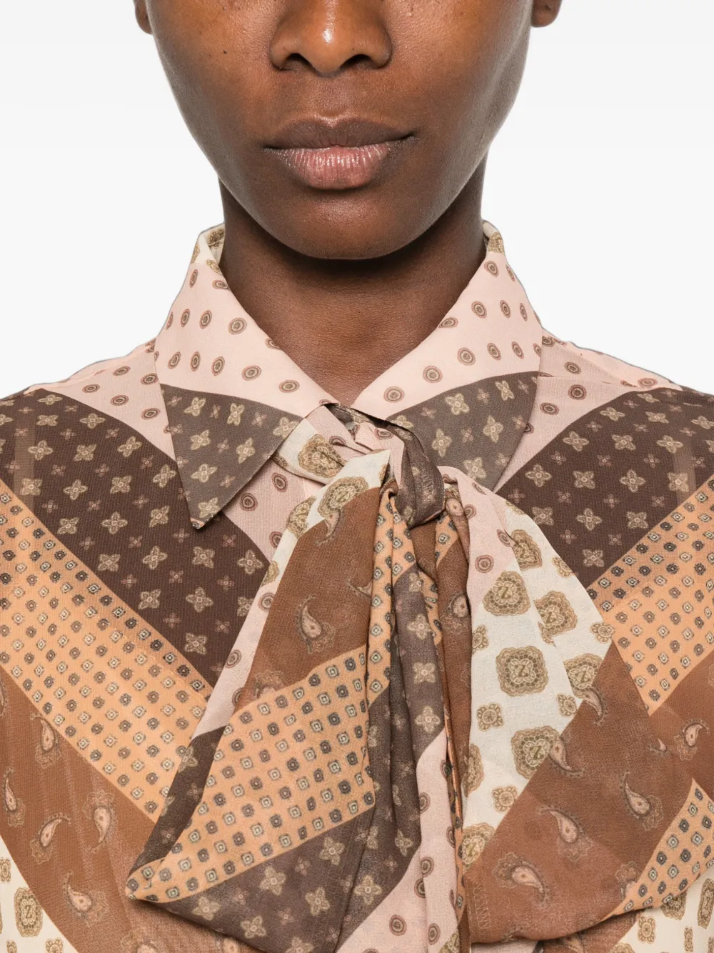 ZIMMERMANN Sunray blouse met kraag Beige