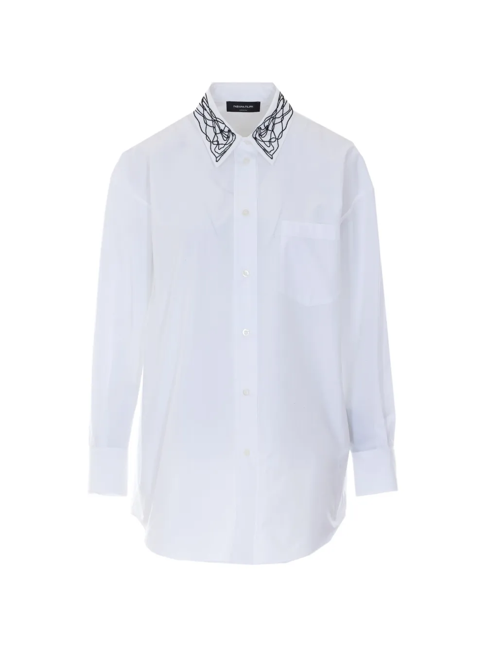 Fabiana Filippi bead-embellished cotton shirt - Weiß