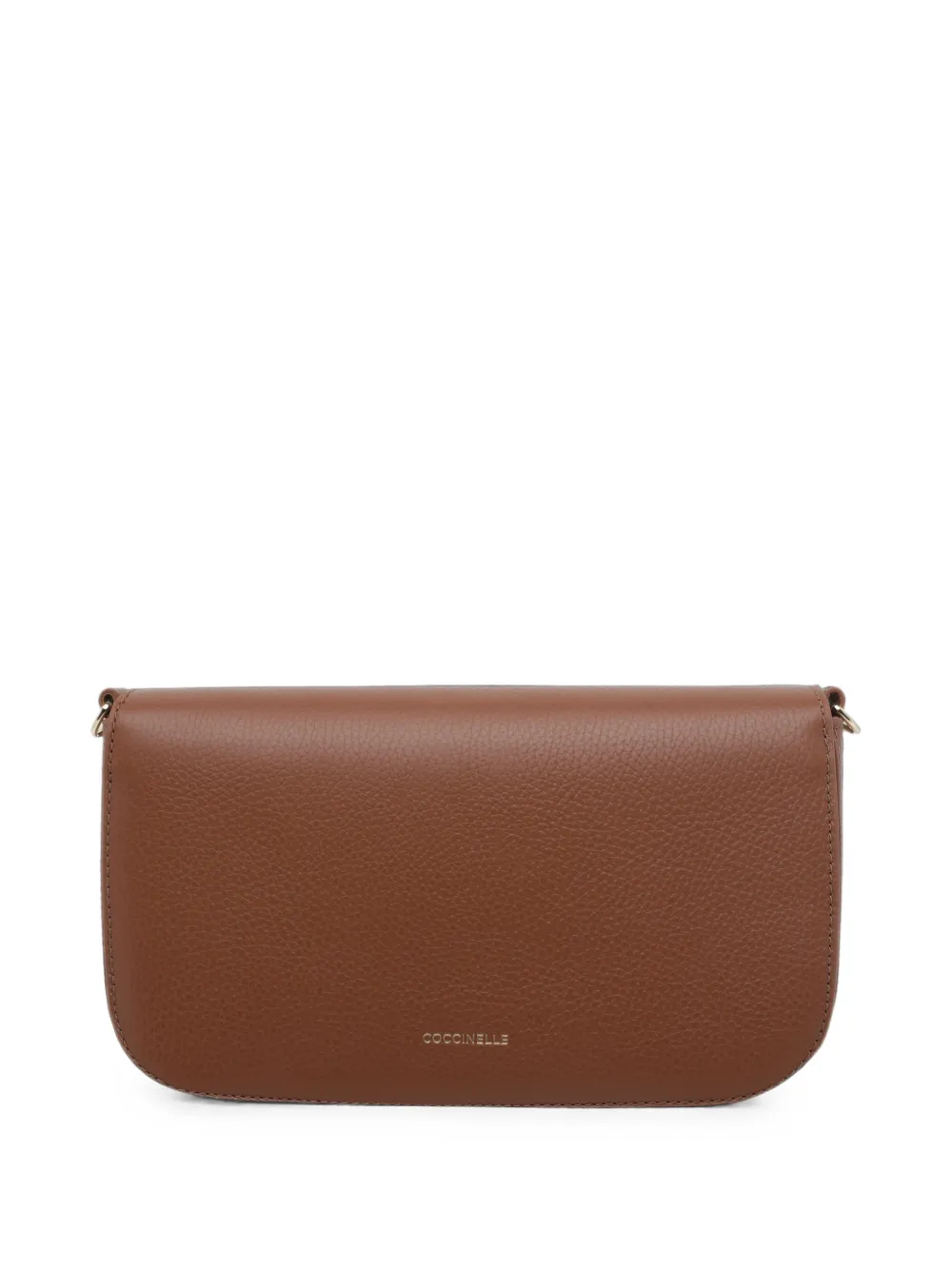 Coccinelle Medium C-Me schoudertas van generfd leer met logo-plakkaat Bruin