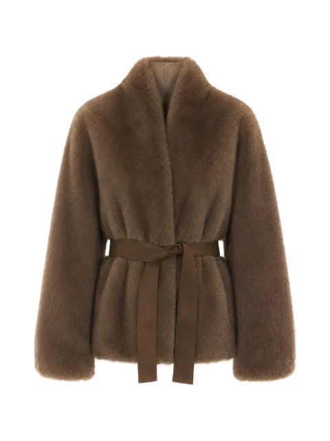 VALENTINI 1972 belted faux-fur jacket