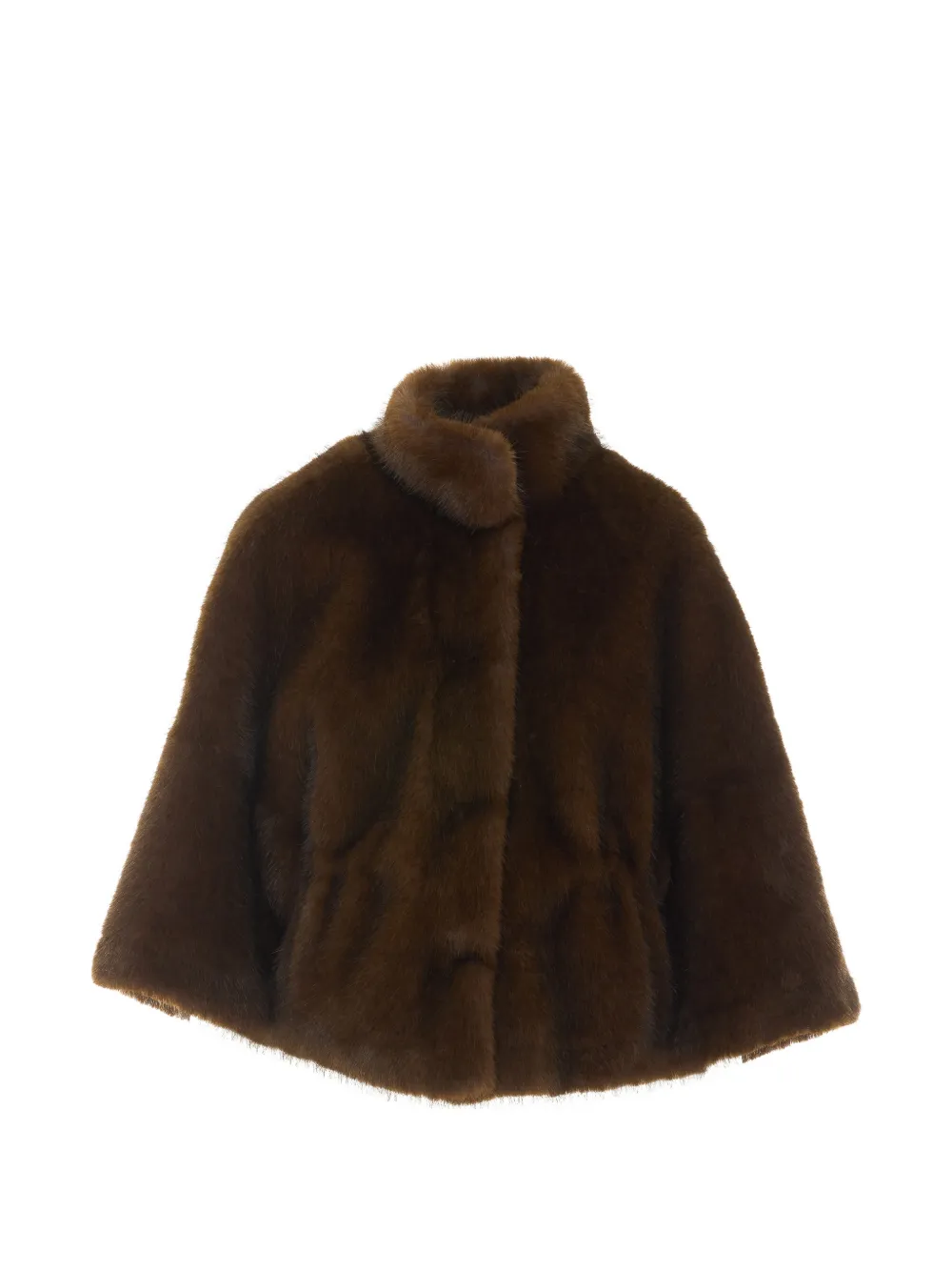VALENTINI 1972 funnel-neck concealed-fastening jacket - Braun