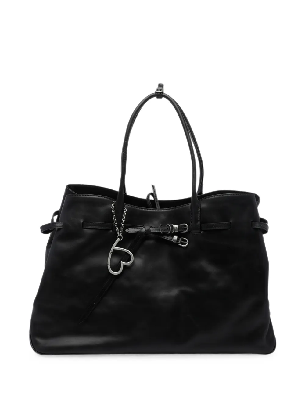 Marge Sherwood buckle-detail heart-charm shoulder bag - Nero