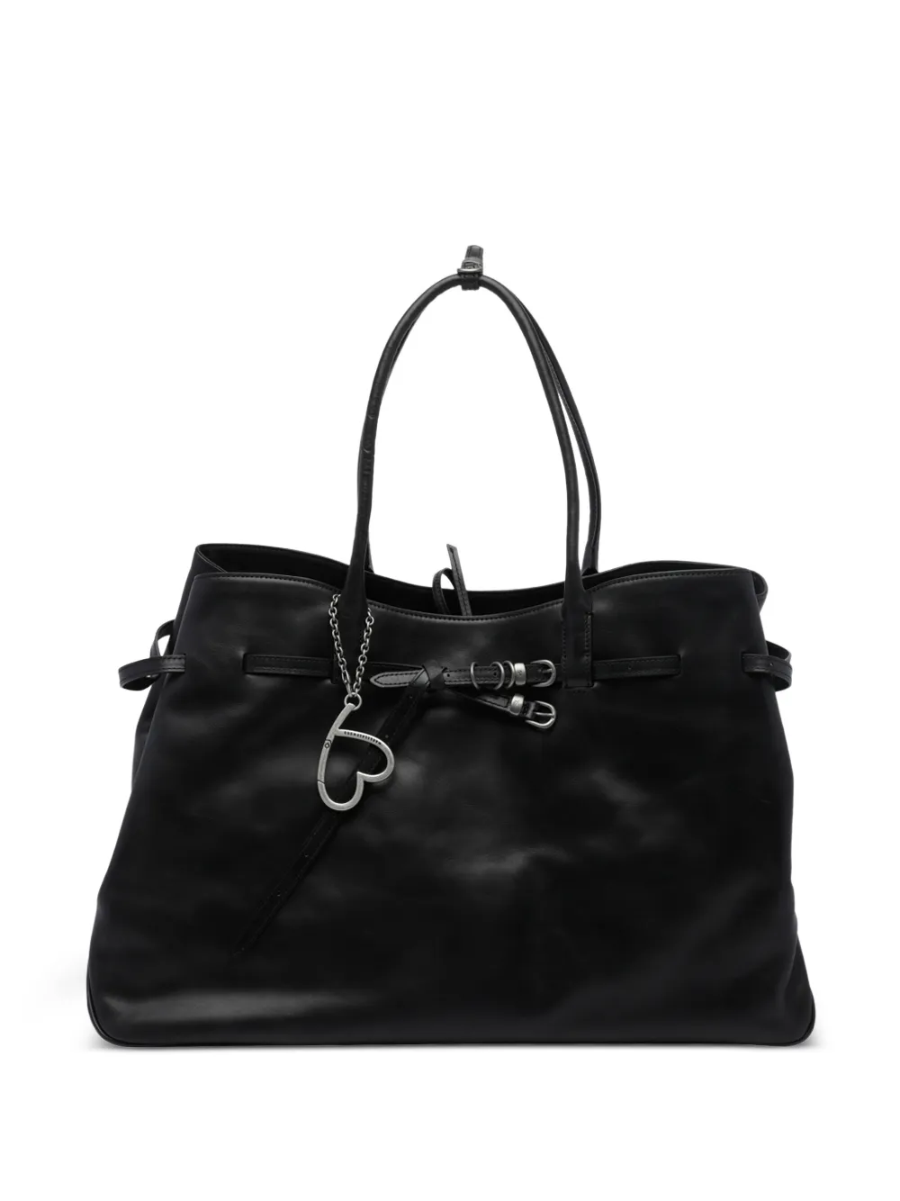 Marge Sherwood buckle-detail heart-charm shoulder bag - Nero