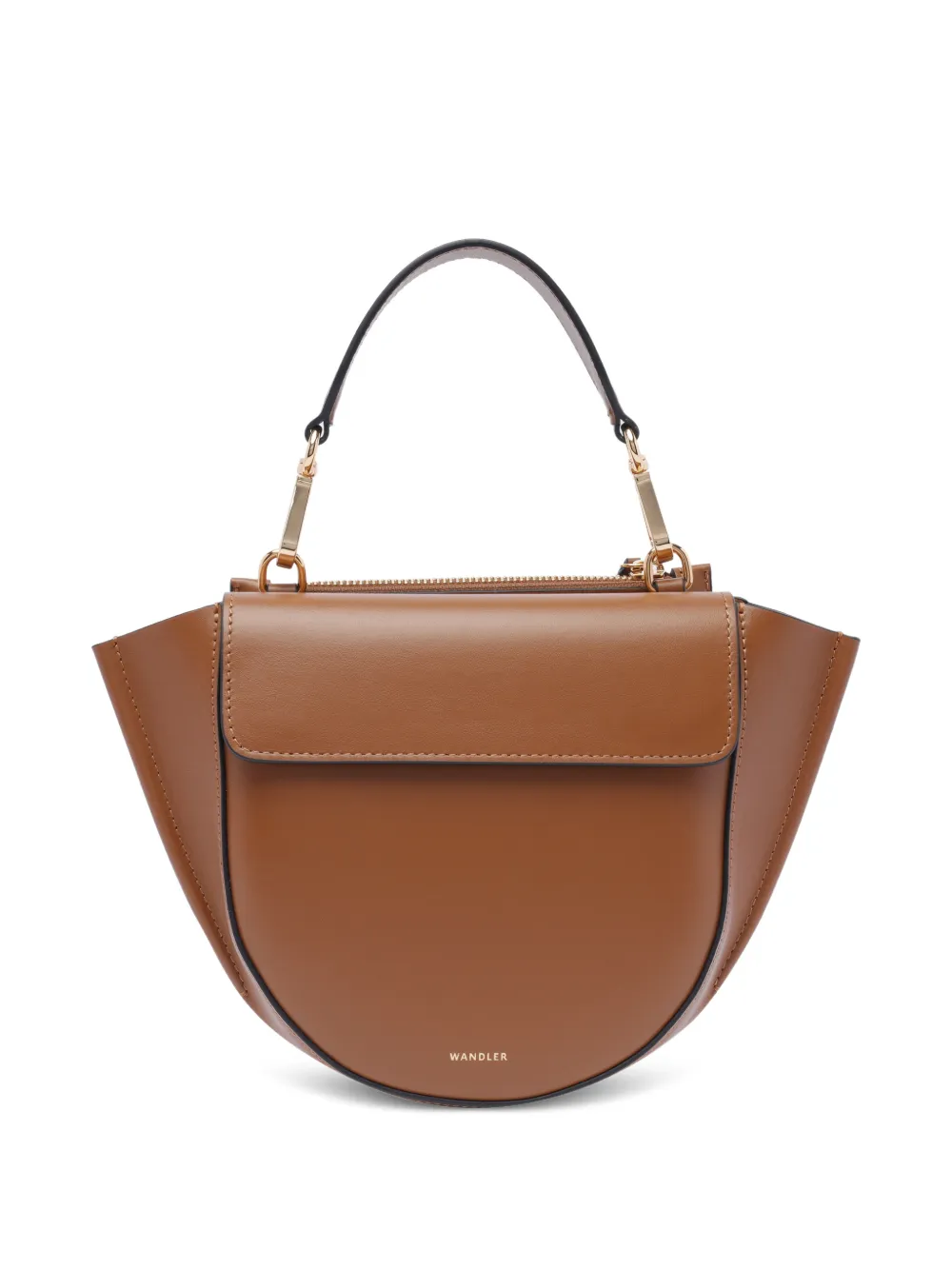 Wandler Mini Hortensia leather clutch bag - Braun