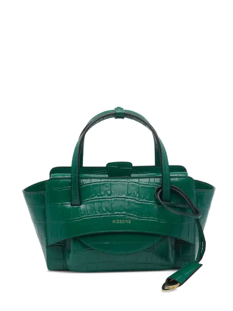 HIDESINS Small Flap crocodile-effect patent leather tote bag