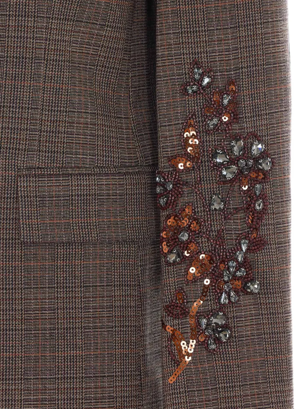 LIU JO Blazer Prince of Wales geruit met tartan-ruit met stras Bruin