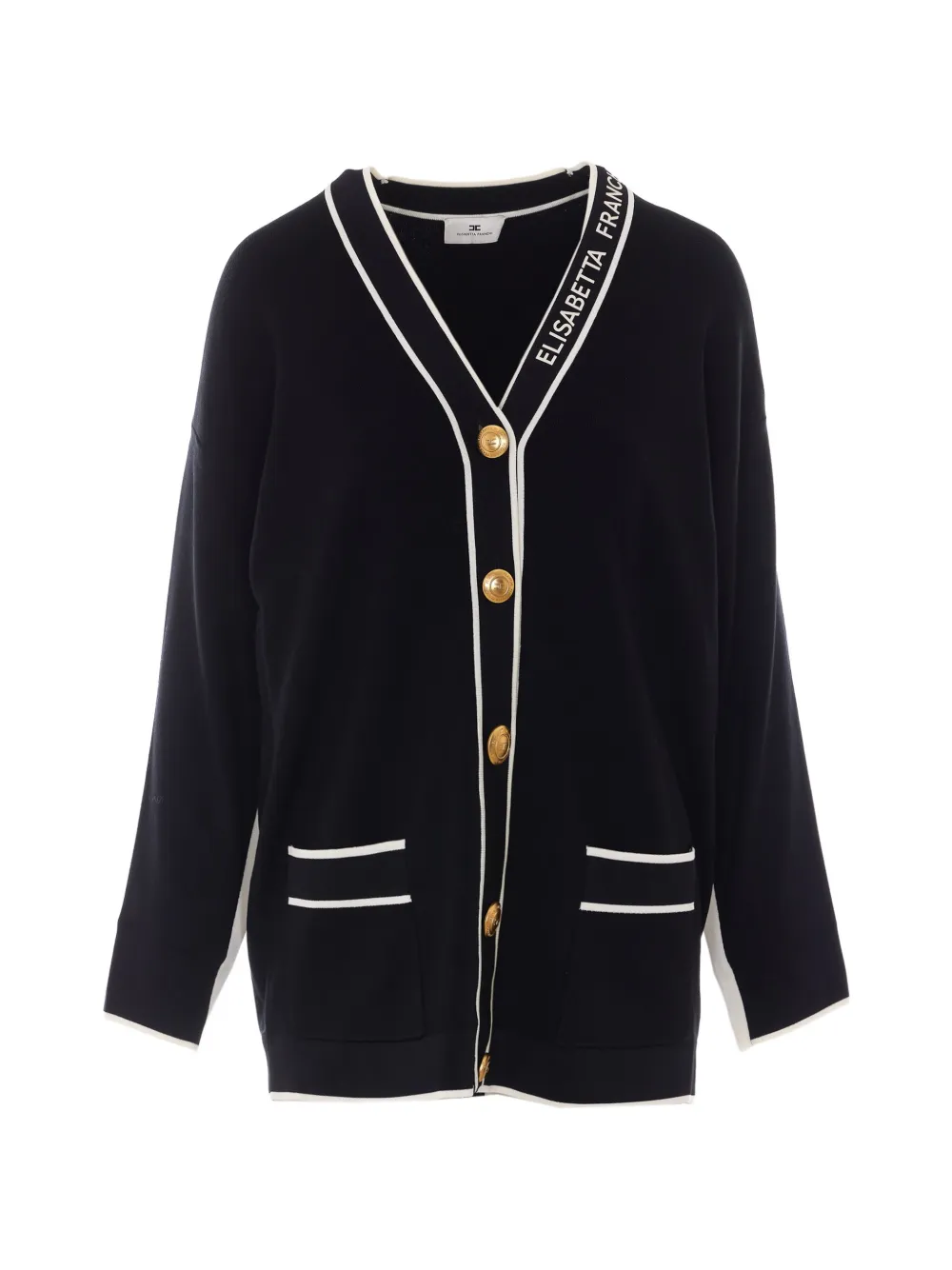 Elisabetta Franchi logo-print button-up cardigan