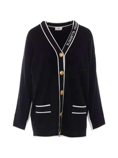 Elisabetta Franchi logo-print button-up cardigan