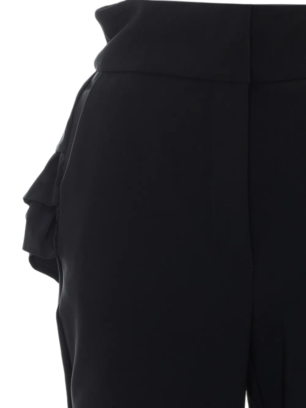 Elisabetta Franchi ruffled straight-leg trousers Zwart