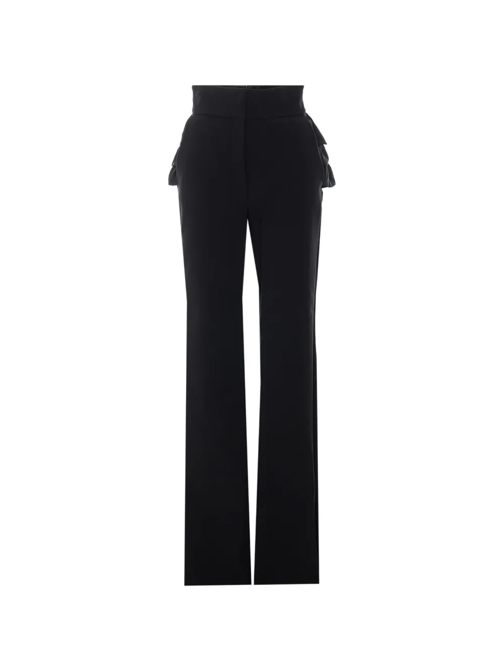 Elisabetta Franchi 러플 스트레이트 팬츠 | 블랙 | Image 1