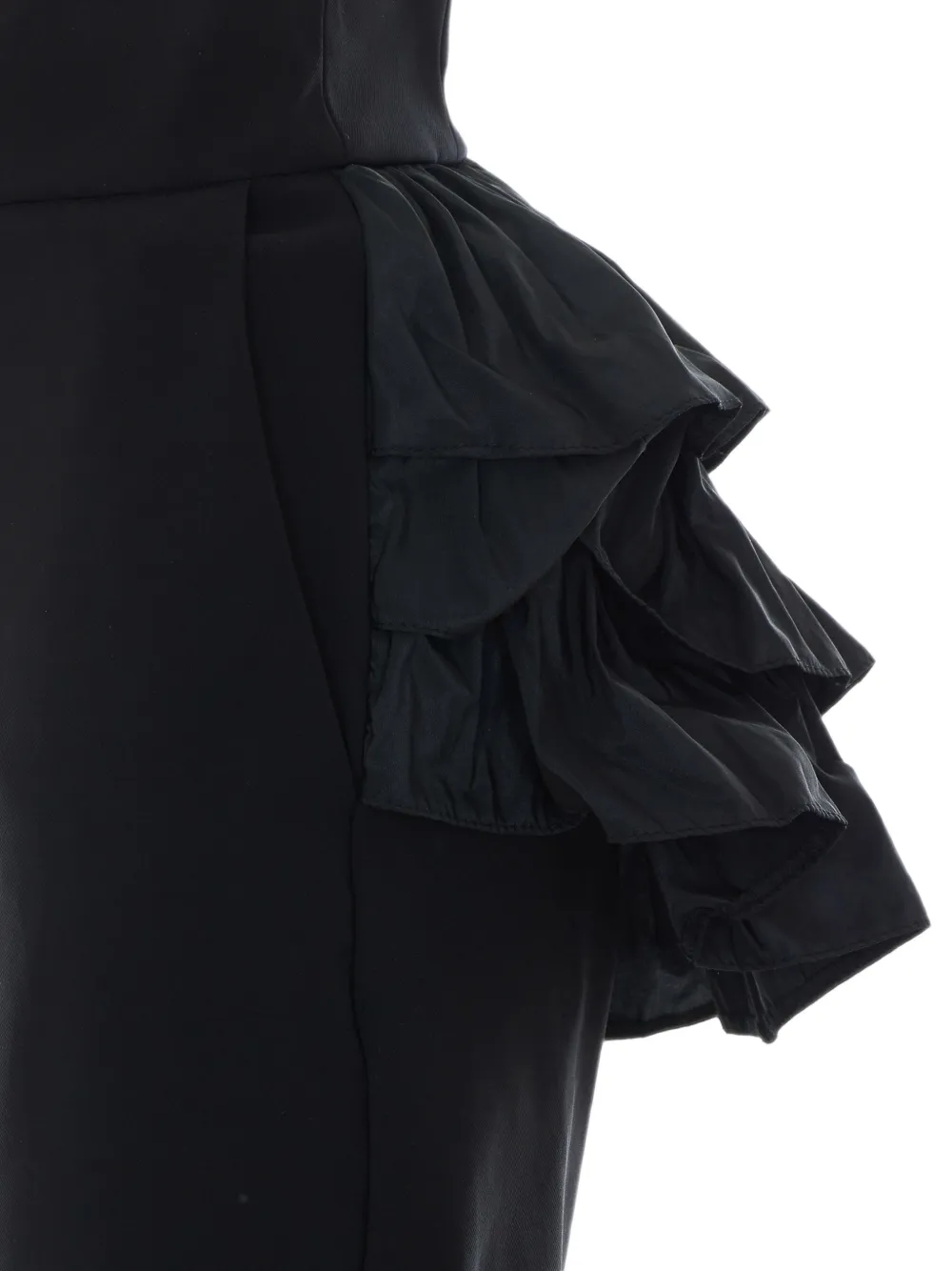 Elisabetta Franchi ruffled straight-leg trousers Zwart