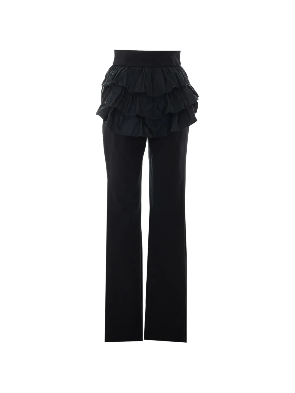 Elisabetta Franchi ruffled straight-leg trousers Zwart