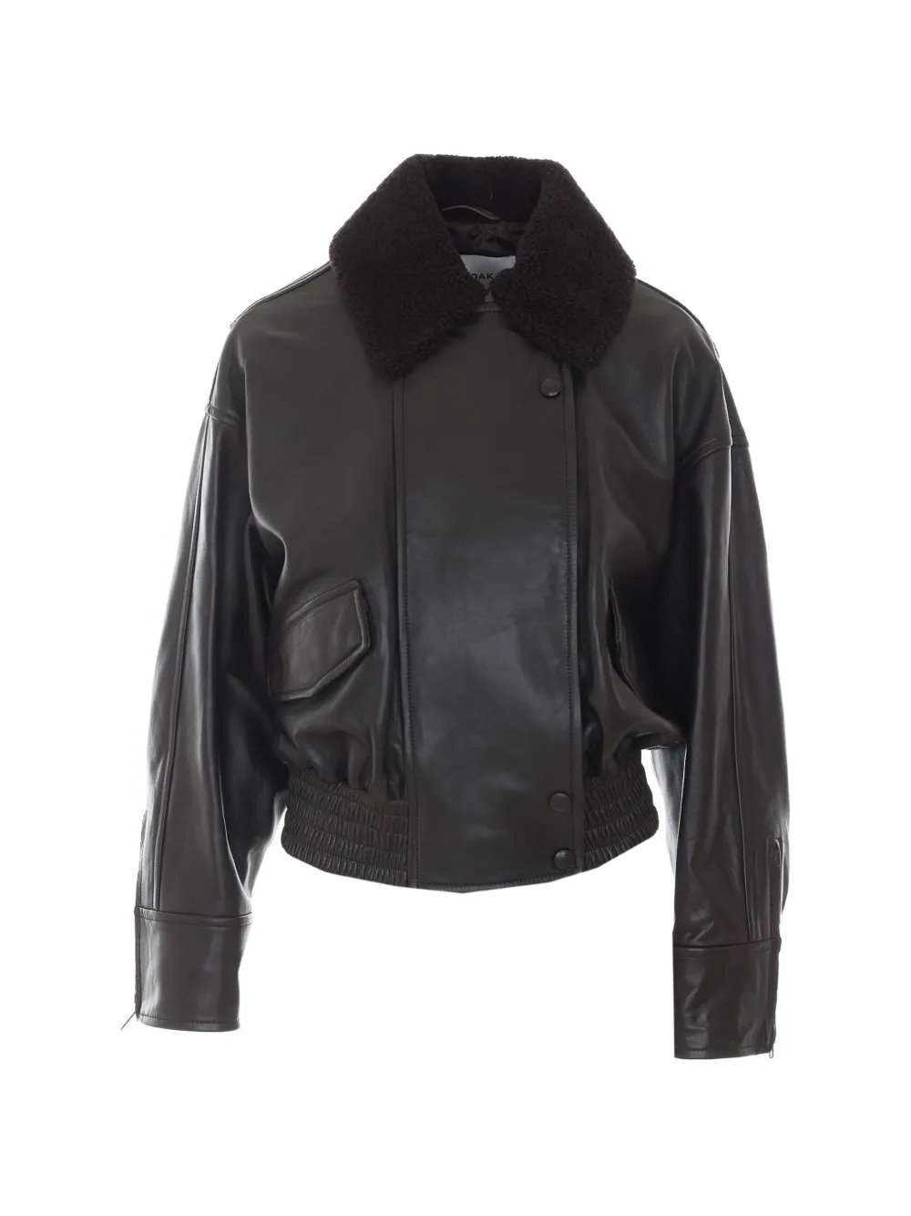 IVY OAK shearling-collar leather jacket
