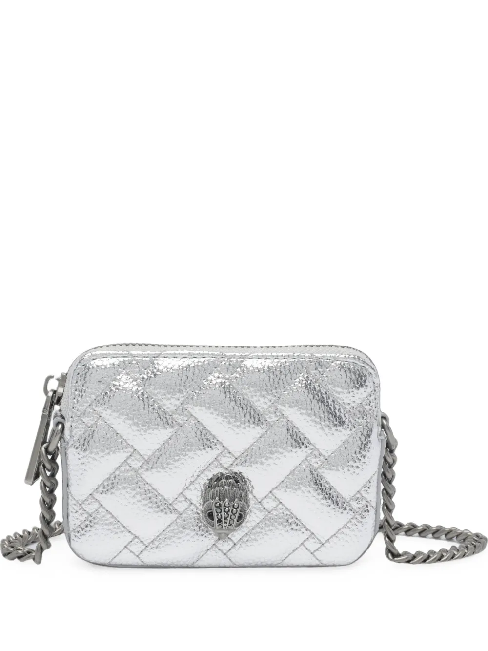 Kurt Geiger London Eagle-plaque quilted wallet - Argento