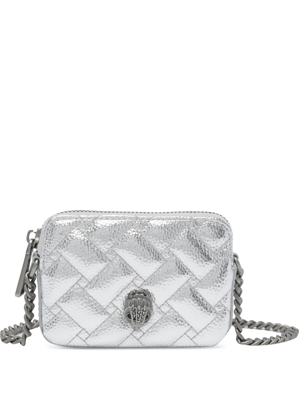 Kurt Geiger London Eagle-plaque quilted wallet - Argento