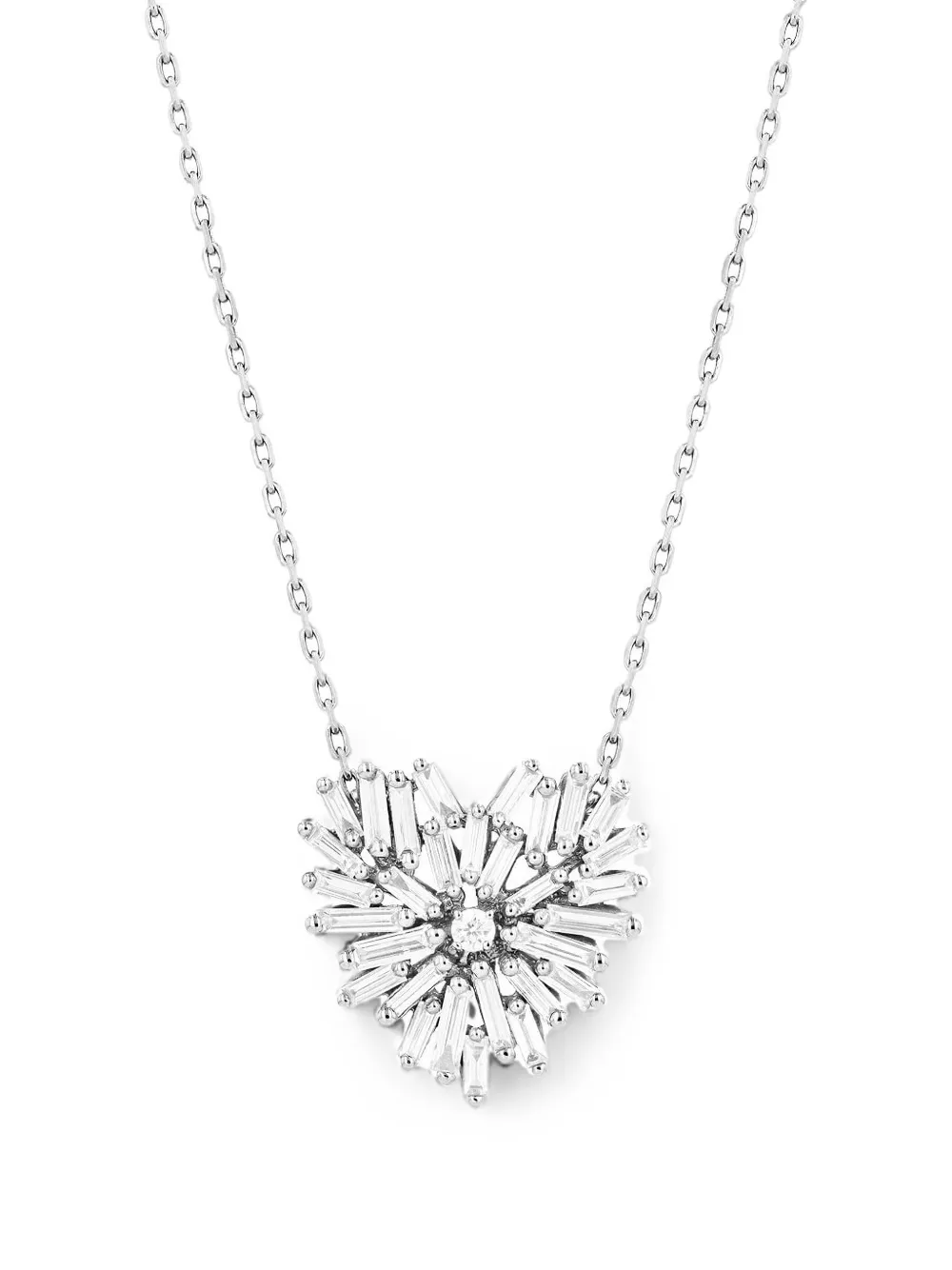 Suzanne Kalan diamond heart-pendant necklace - Silber