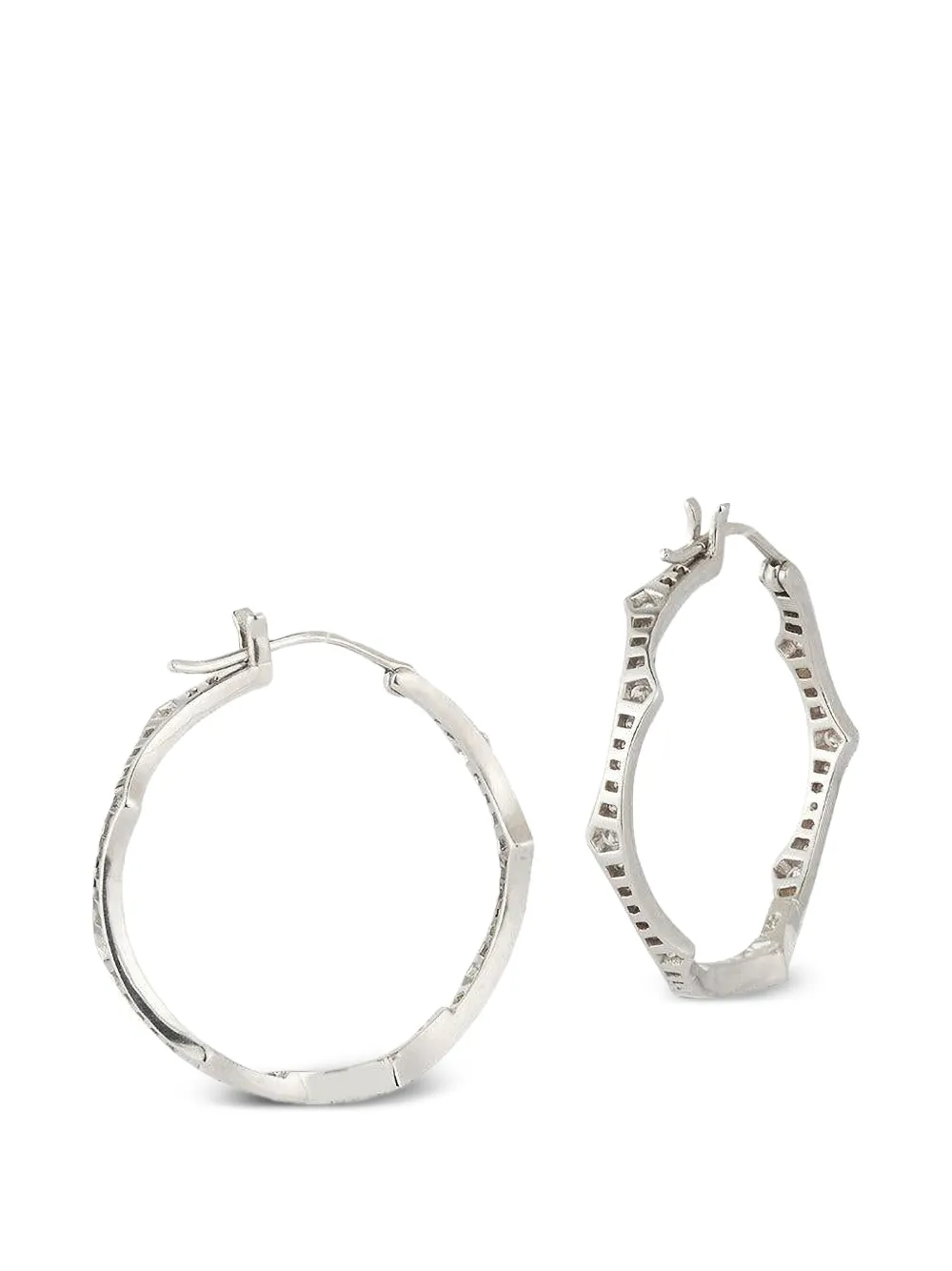 Parulina medium Briar diamond hoop earrings - Silber