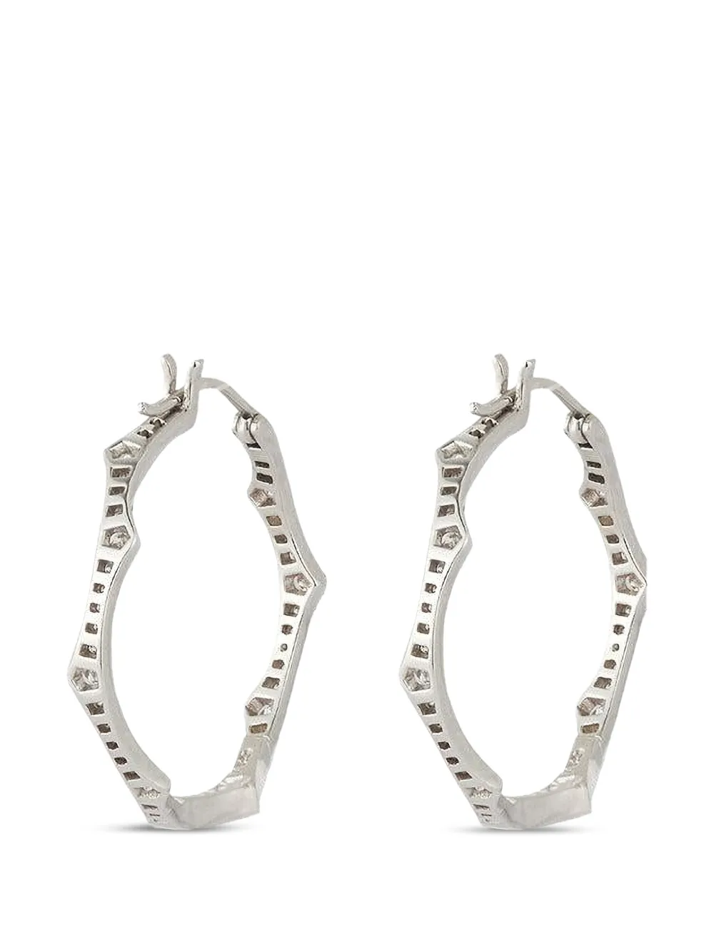 Parulina medium Briar diamond hoop earrings