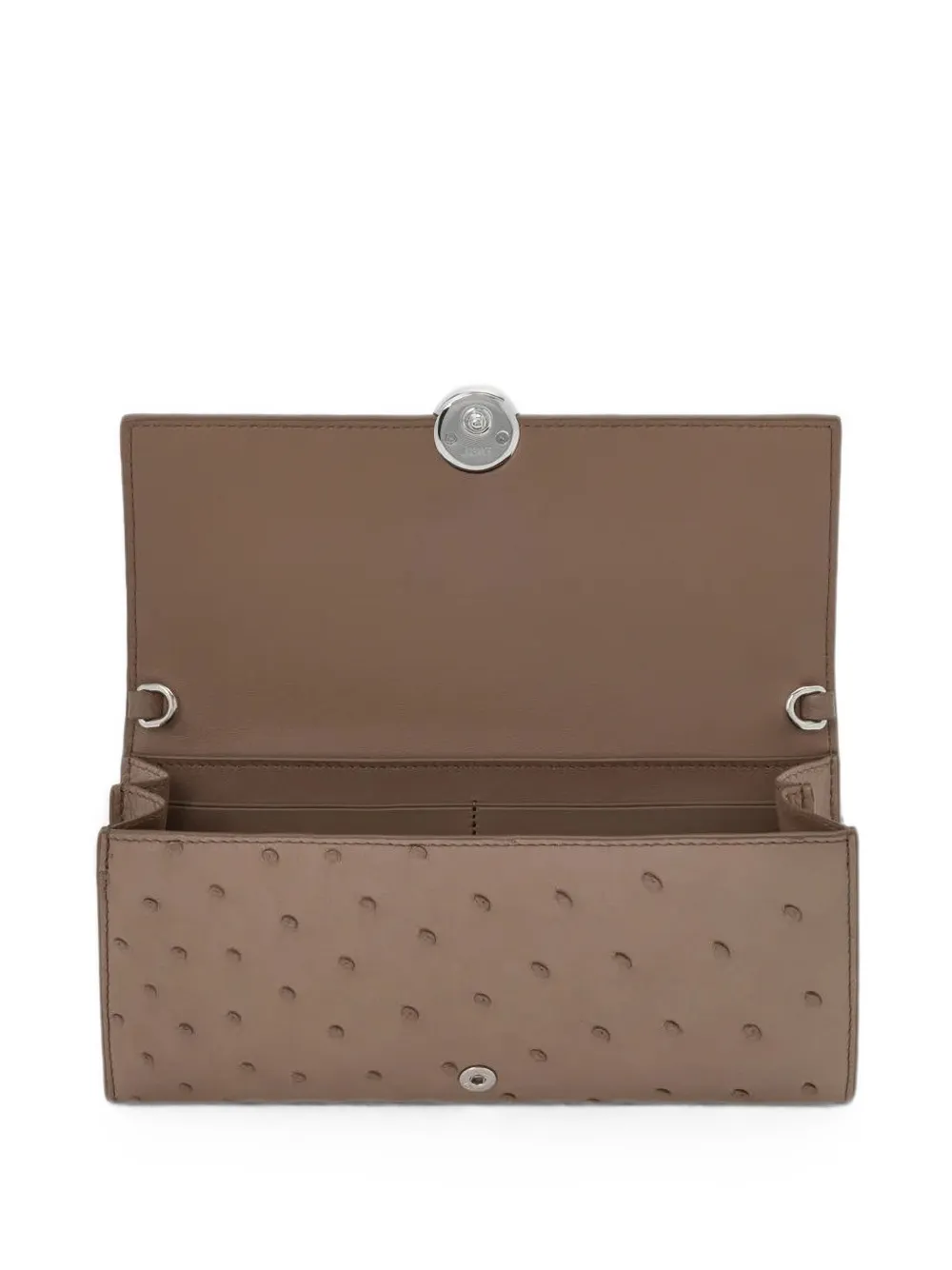 LOEWE Portemonnee met ketting van struisvogelleer Beige