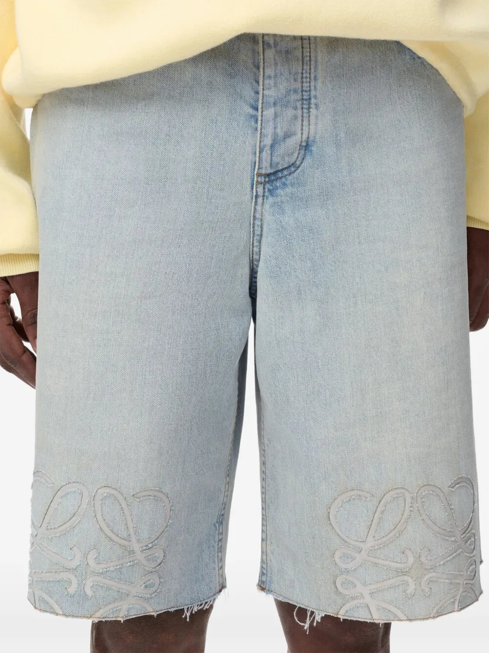 LOEWE Anagram denim shorts Blauw