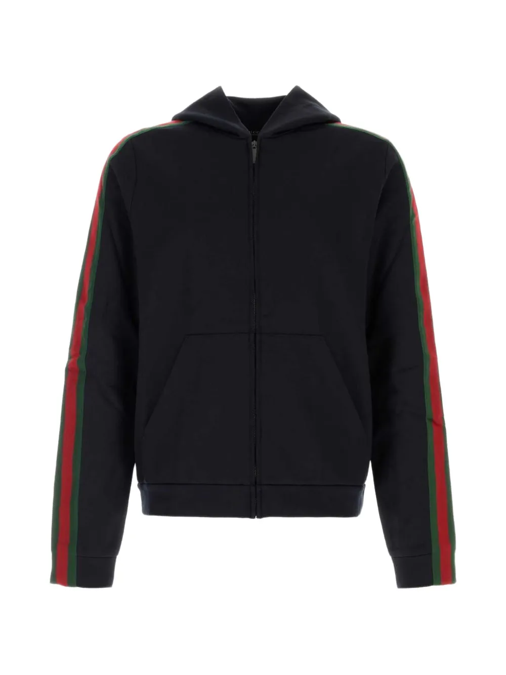 Gucci silk cotton jersey zip jacket with Web - Blau