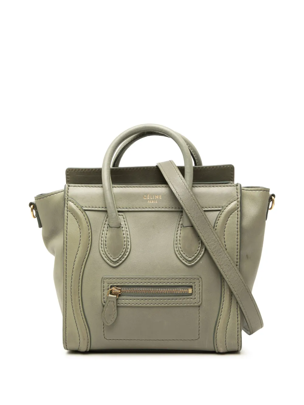 Celine Pre-Owned 2012 Nano Leather Luggage Tote satchel - Verde