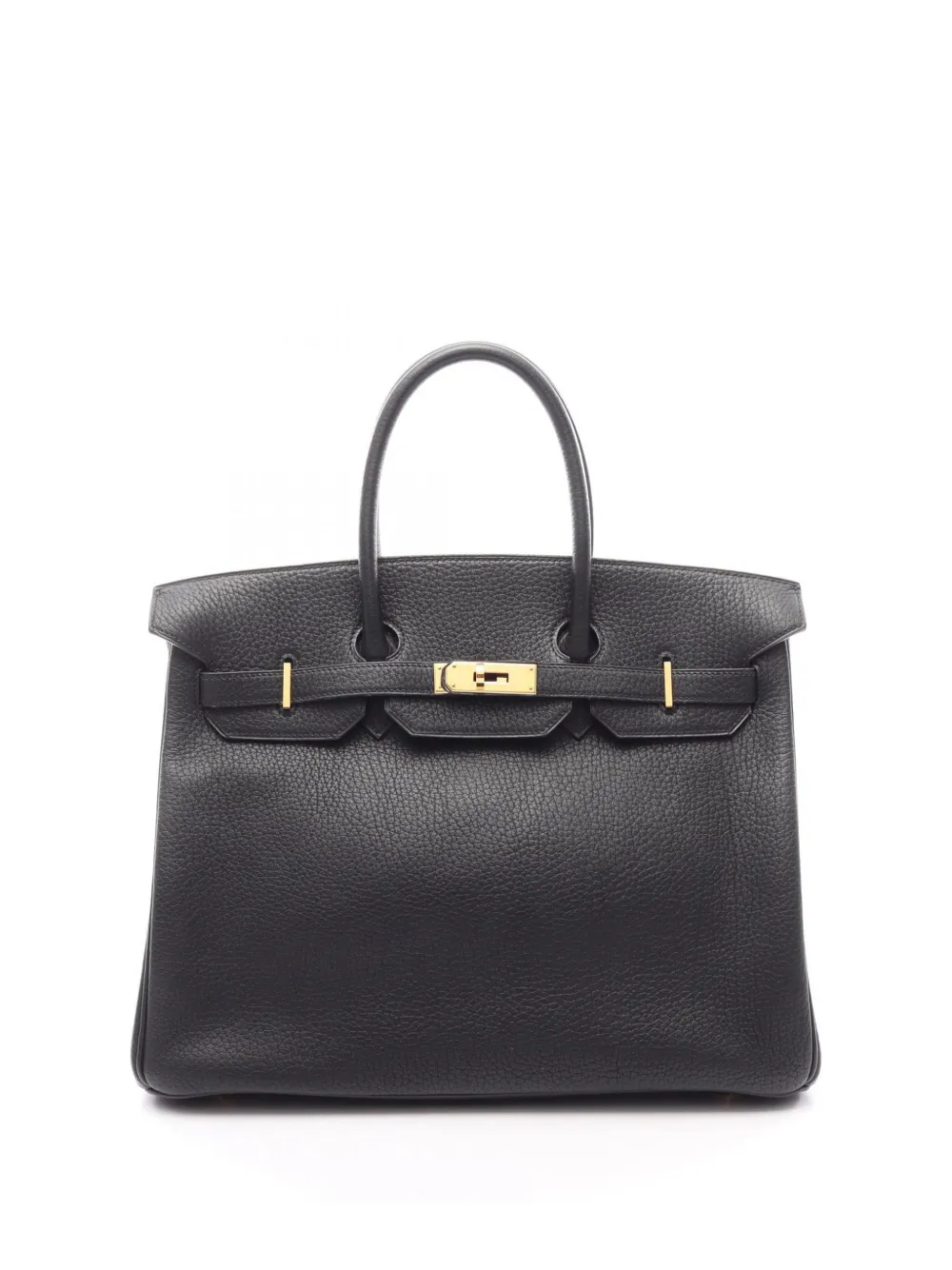Pre-owned Hermes 1996 Ardennes Birkin Retourne 35 Handbag In Black