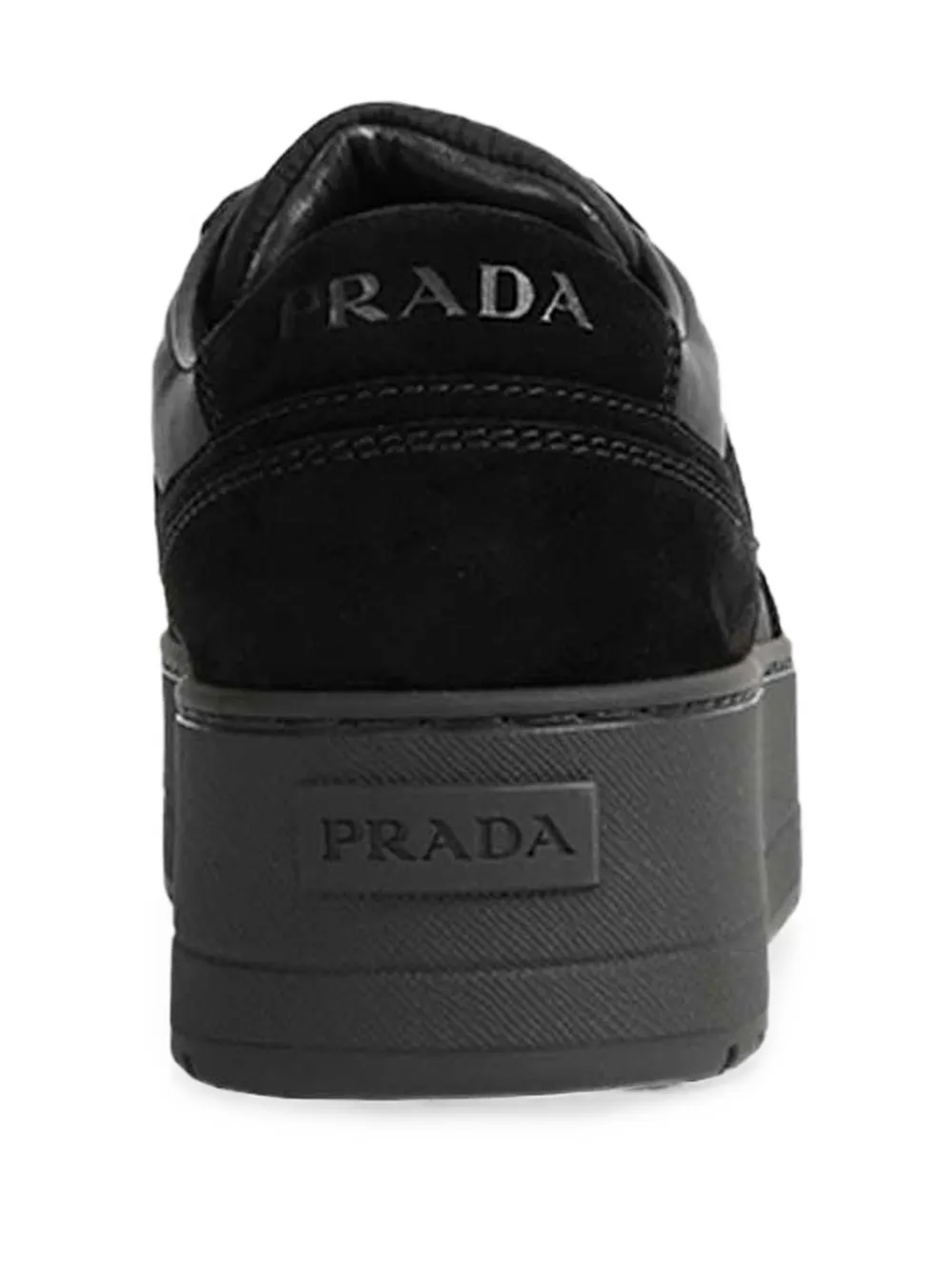 Prada Downtown Bold Re-Nylon and suede sneakers Zwart