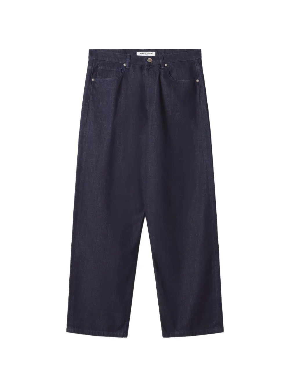 Maison Kitsuné logo-patch wide-leg jeans - Blau