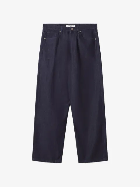 Maison Kitsuné logo-patch wide-leg jeans