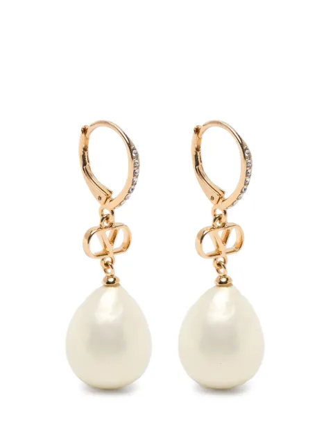Valentino Garavani VLogo Signature pearl-drop hoop earrings