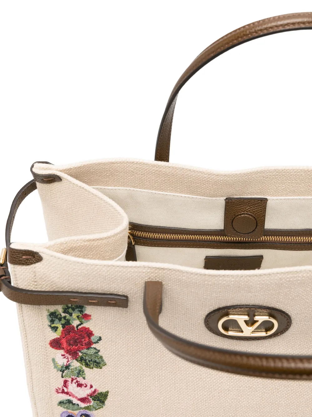 Valentino Garavani Kleine Antibes linnen shopper Beige