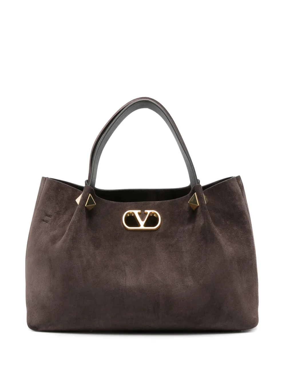 Valentino Garavani small suede tote bag - Marrone