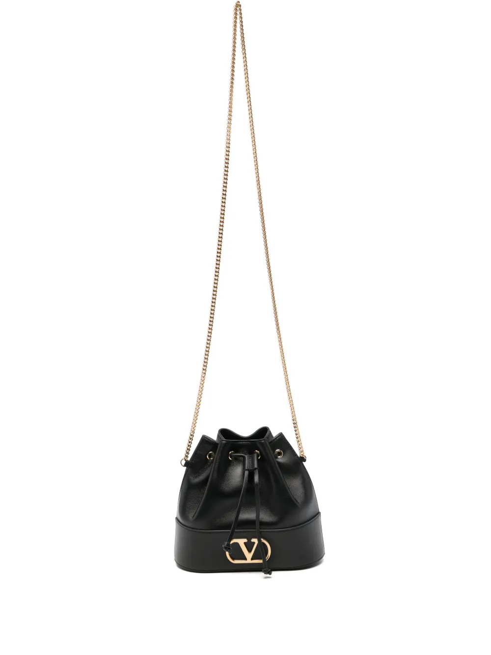 Valentino Garavani mini VLogo Signature bucket bag in nappa leather - Nero