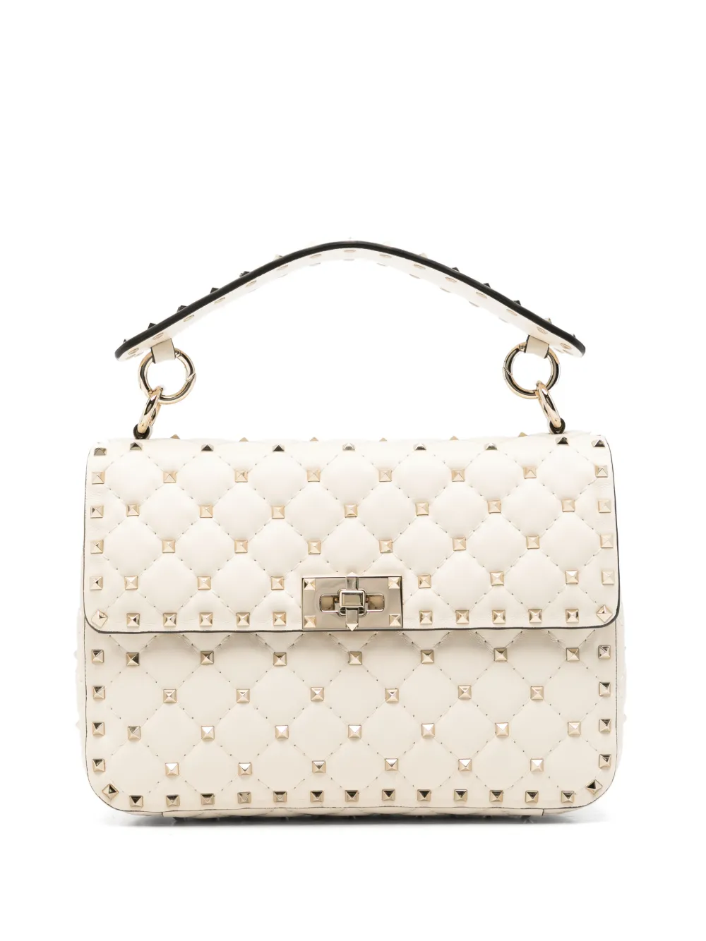 Valentino Garavani Rockstud Spike quilted leather shoulder bag - Nude