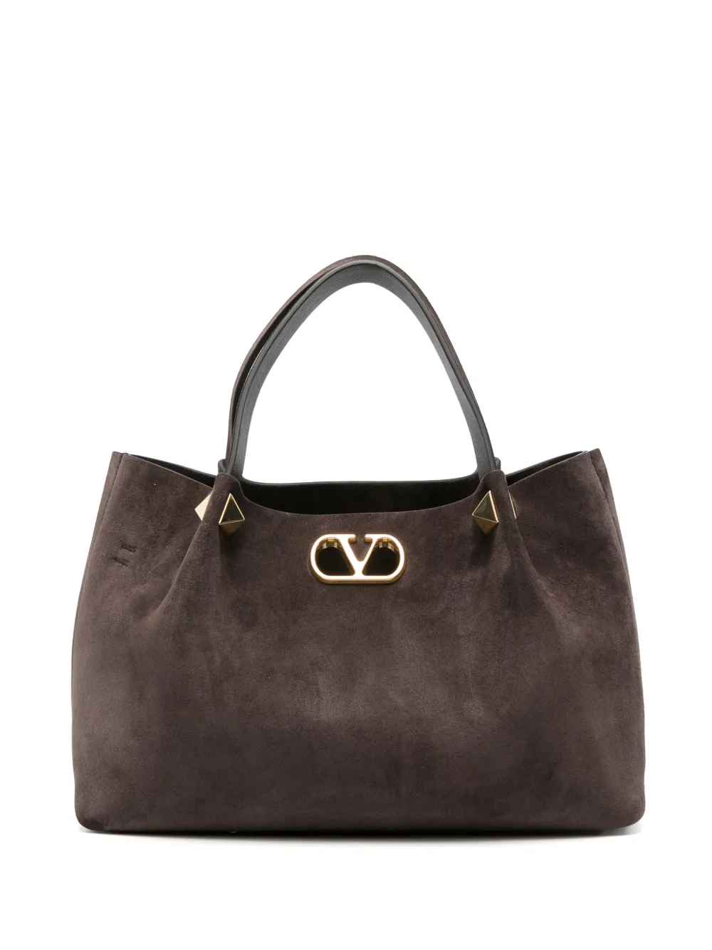 Valentino Garavani VLogo Signature Rockstud tote bag - Marrone