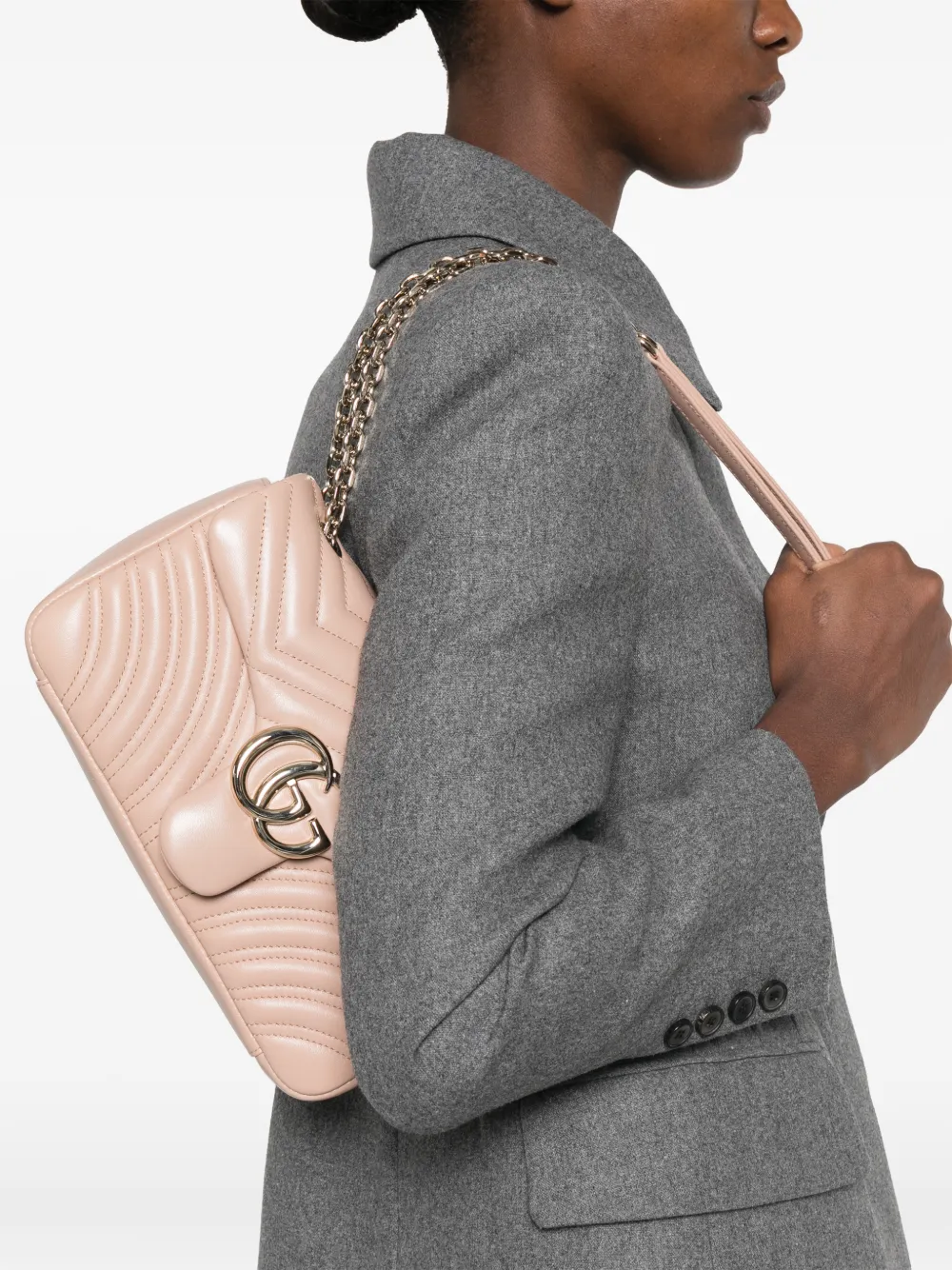 Gucci GG Marmont schoudertas Roze