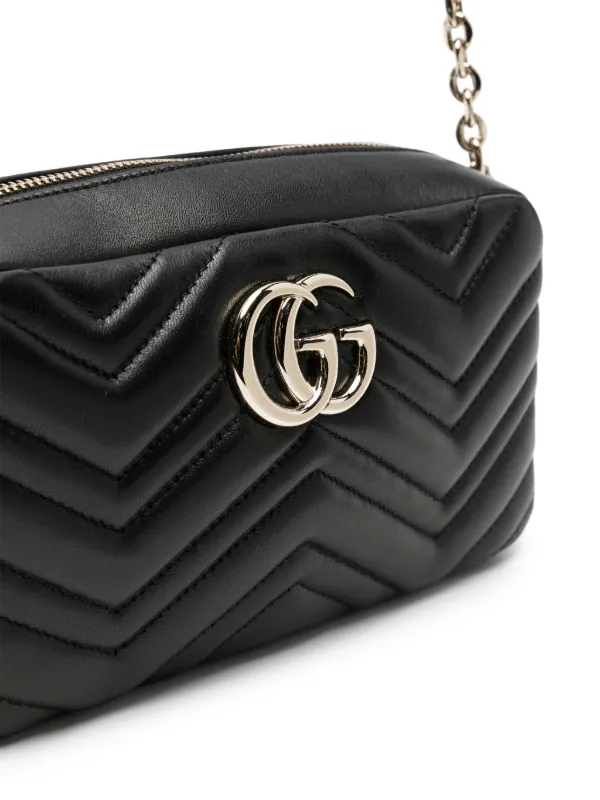 Gucci GGマーモント キルティング レザーカメラ ショルダーバッグ S
