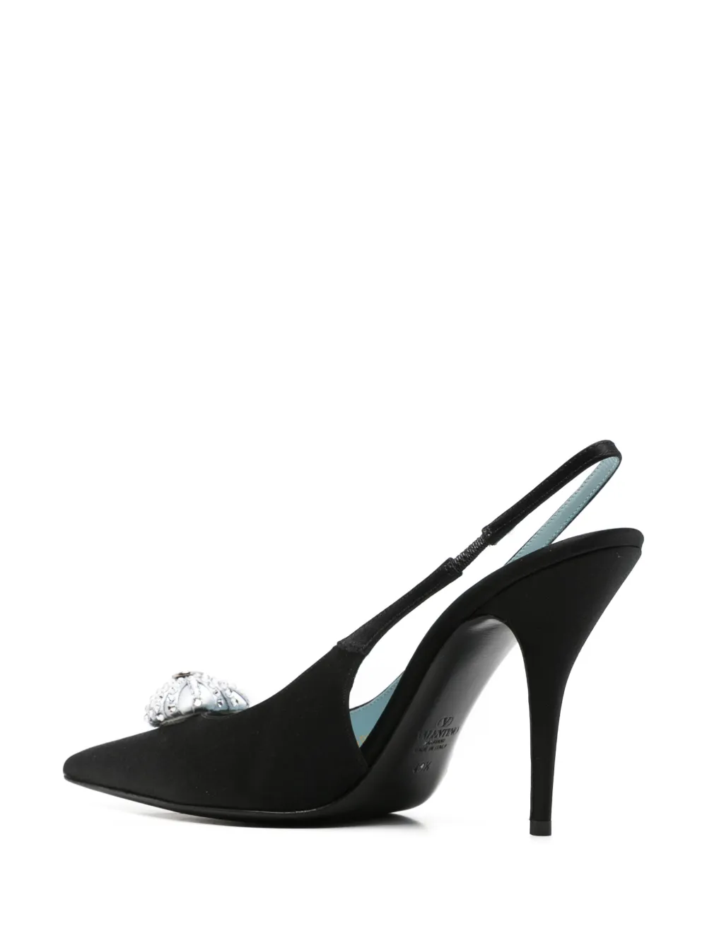 Valentino Garavani VLogo Signature crystal-embellished slingback pumps Zwart
