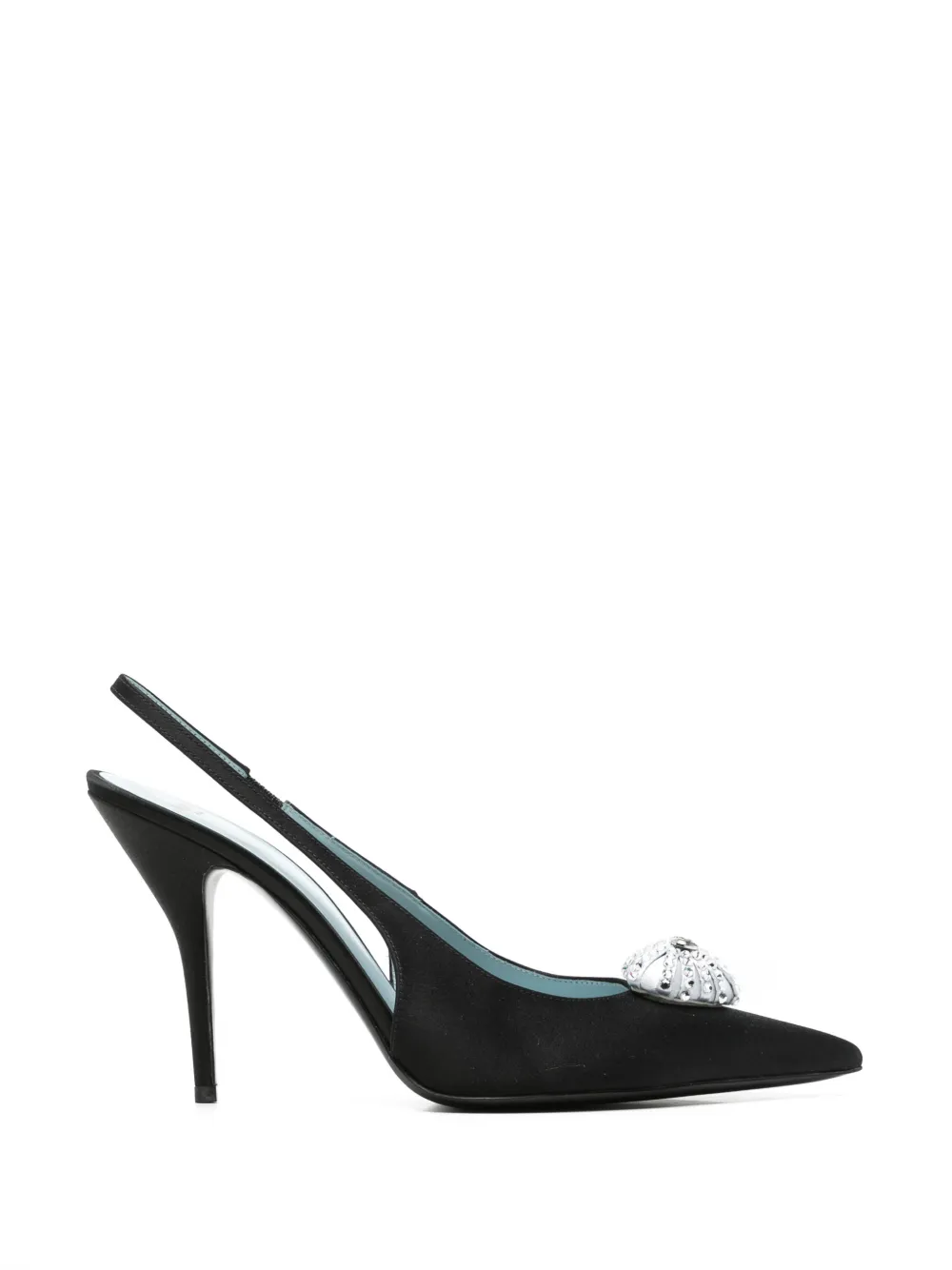 Valentino Garavani VLogo Signature crystal-embellished slingback pumps Zwart