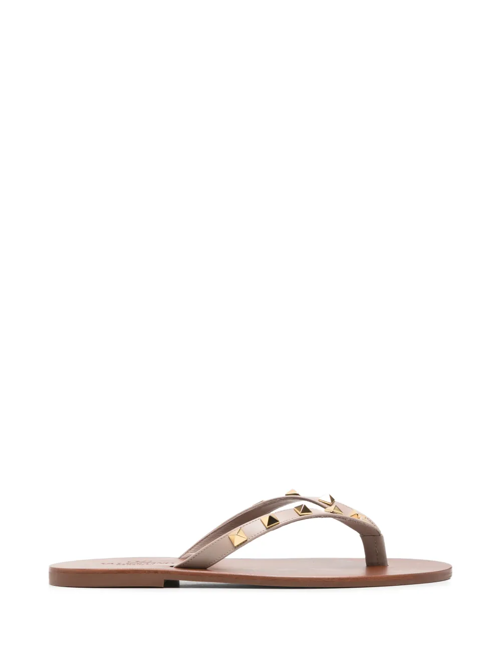Valentino Garavani Rockstud leather thong sandals - Nude