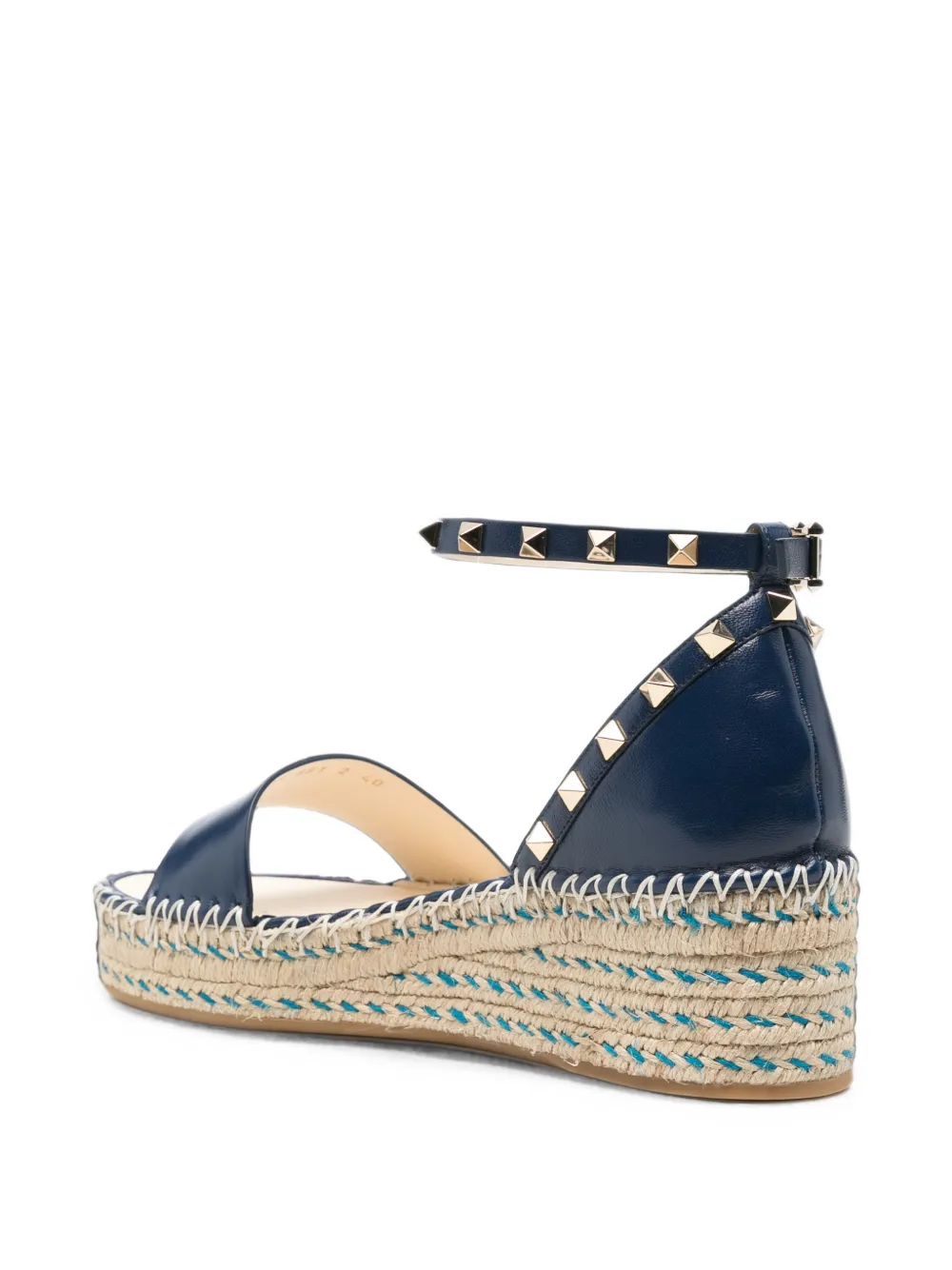 Valentino Garavani Rockstud flatform espadrilles Blauw