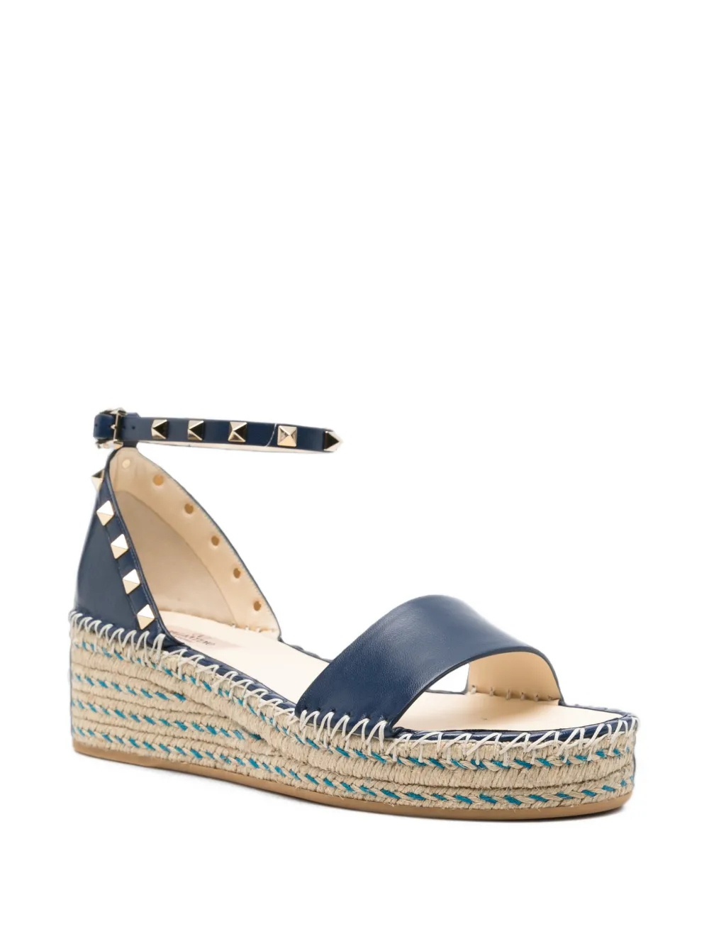Valentino Garavani Rockstud flatform espadrilles Blauw