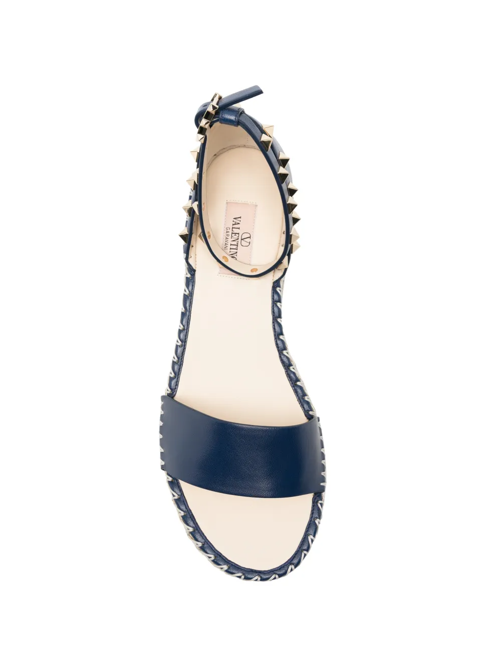 Valentino Garavani Rockstud flatform espadrilles Blauw