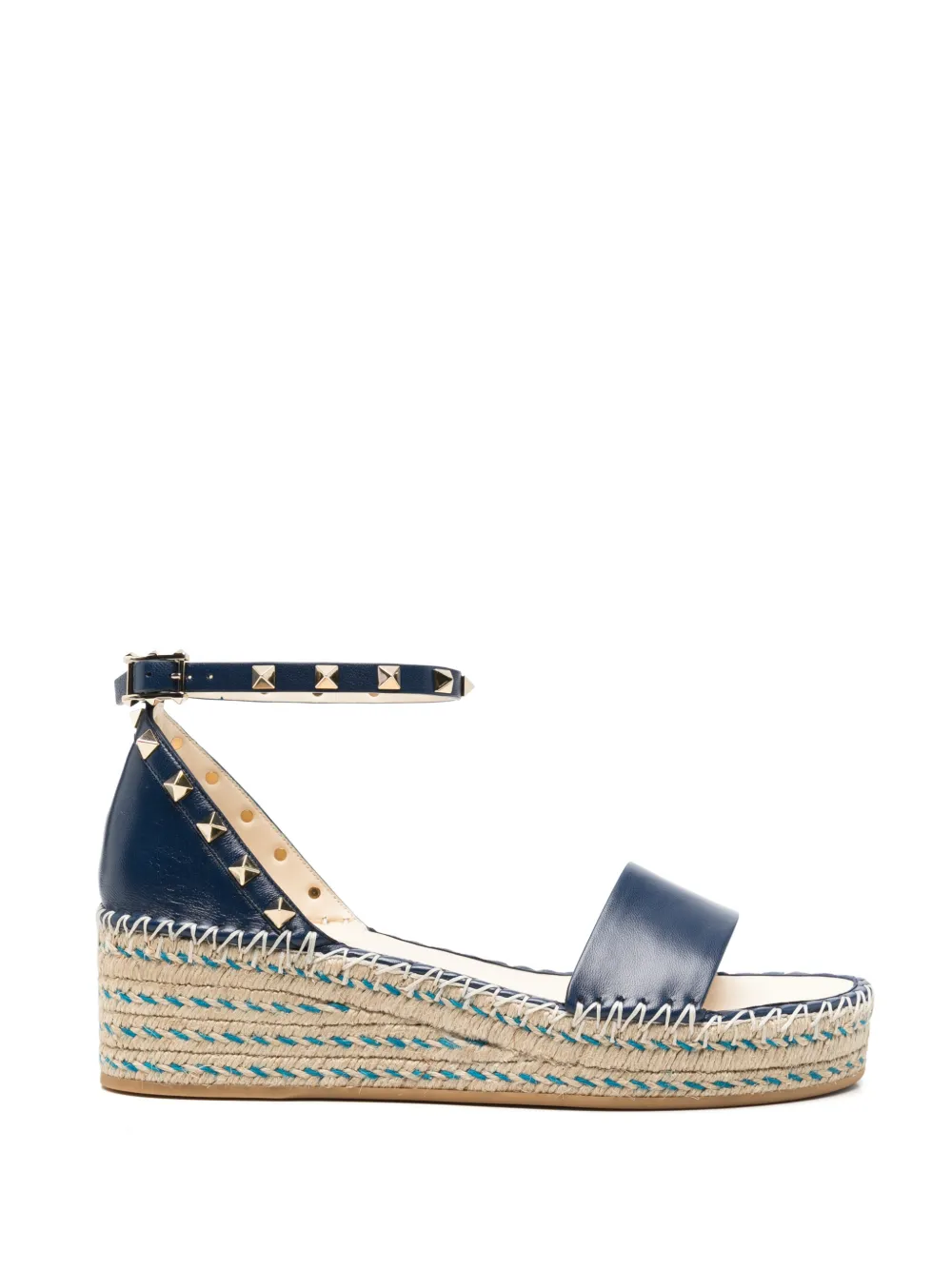 Valentino Garavani Rockstud flatform espadrilles Blauw