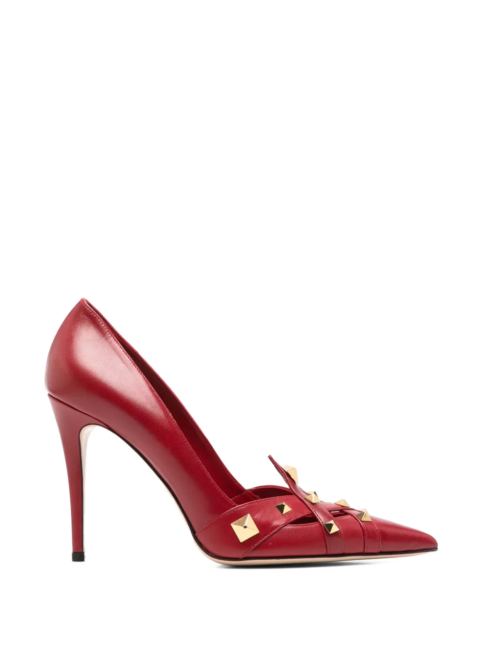 Valentino Garavani Rockstud leather pumps - Rosso