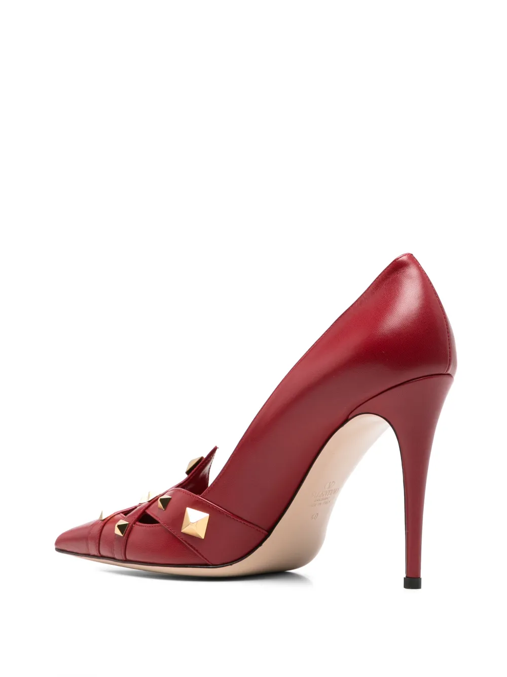 Valentino Garavani Rockstud leather pumps Rood